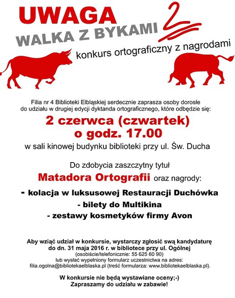 Elbląg, Dorośli będą „walczyć z bykami”
