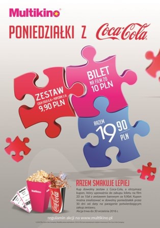 Elbląg, „Poniedziałki z Coca-Cola” w sieci Multikino! Elbląg, „Poniedziałki z Coca-Cola” w sieci Multikino!
