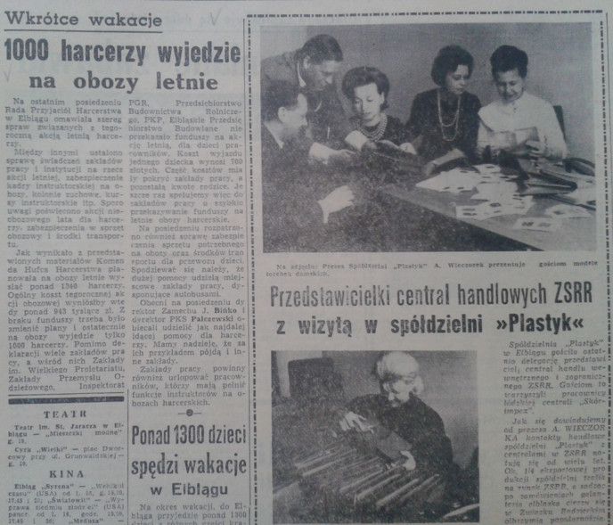 Elbląg, Przedstawicielki central handlowych ZSRR z wizytą w Plastyku