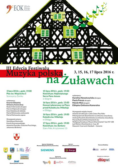 Elbląg, EOK zaprasza na III festiwal „Muzyka polska na Żuławach”