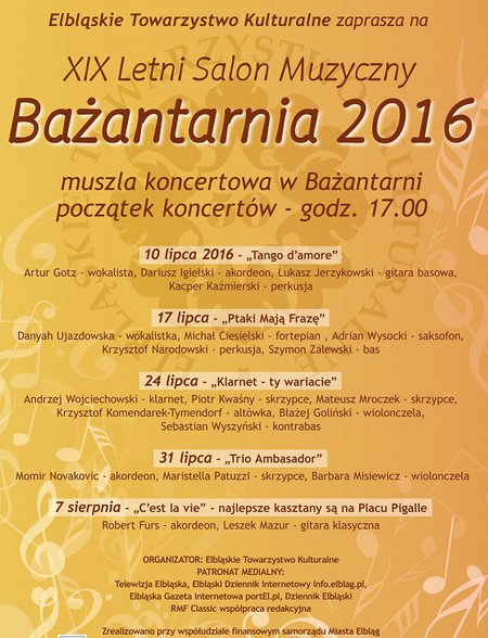 Elbląg, XIX Letni Salon Muzyczny Bażantarnia 2016