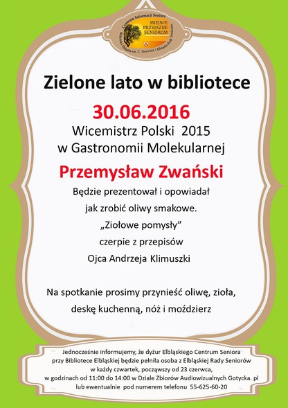 Elbląg, Ziołowe pomysły na oliwy smakowe