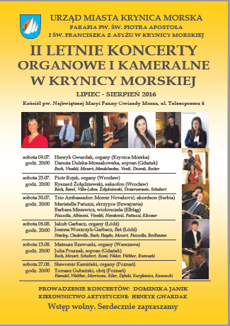 Elbląg, Letnie Koncerty Organowe i Kameralne w Krynicy Morskiej