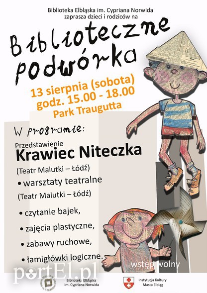Elbląg, Biblioteczne podwórko w parku Traugutta