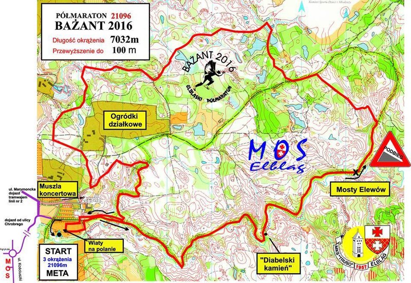 Elbląg, Tak będzie przebiegać każda z trzech pętli półmaratonu Bażant (materiał MOS Truso)