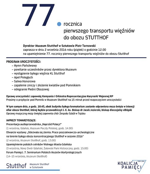 Elbląg, 77. rocznica pierwszego transportu do obozu Stutthof