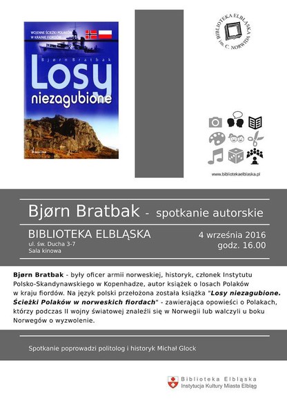 Elbląg, Spotkanie autorskie z Bjørnem Bratbakiem