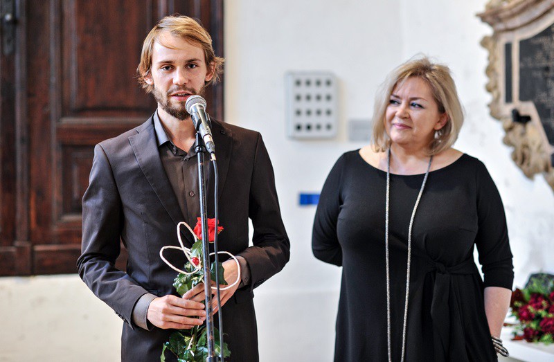 Elbląg, Michał Skroboszewski i Anna Selke podczas wczorajszego (22 września) wernisażu w Krużganku Galerii EL