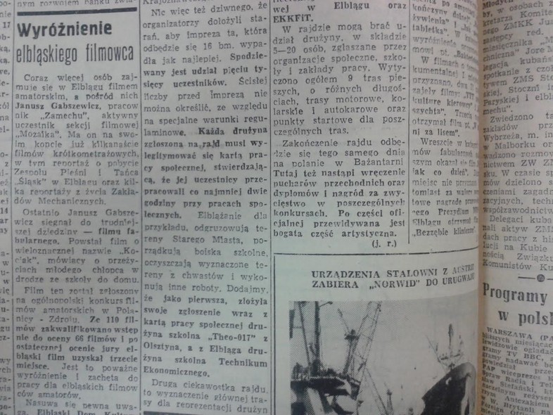 Elbląg, Wyróżnienie elbląskiego filmowca