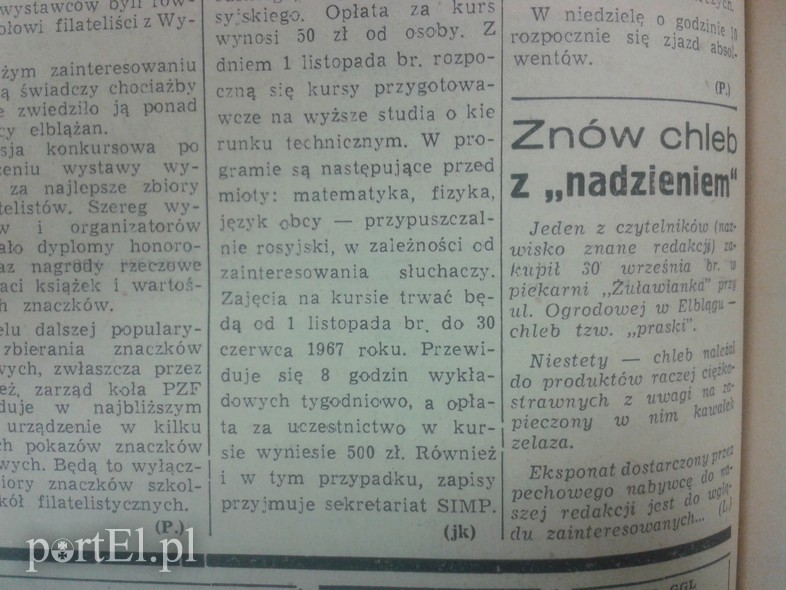 Elbląg, Znów chleb z nadzieniem