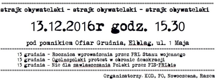 Elbląg, Zbiorą się pod pomnikiem, by zaprotestować