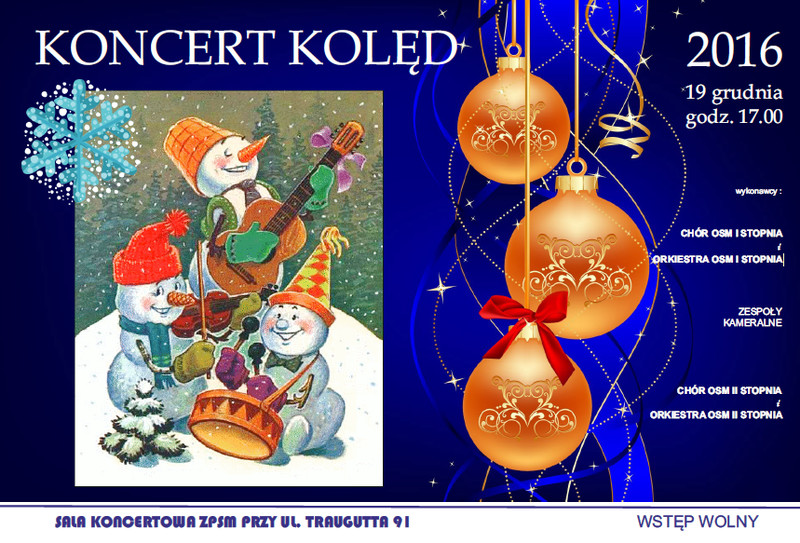 Elbląg, Koncert kolęd w szkole muzycznej