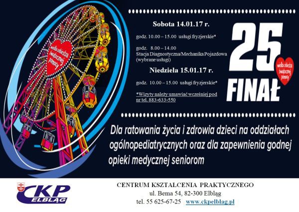 Elbląg, WOŚP w Centrum Kształcenia Praktycznego w Elblągu