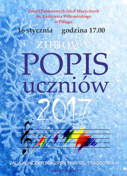 Elbląg, Zimowy popis w szkole muzycznej Elbląg, Zimowy popis w szkole muzycznej