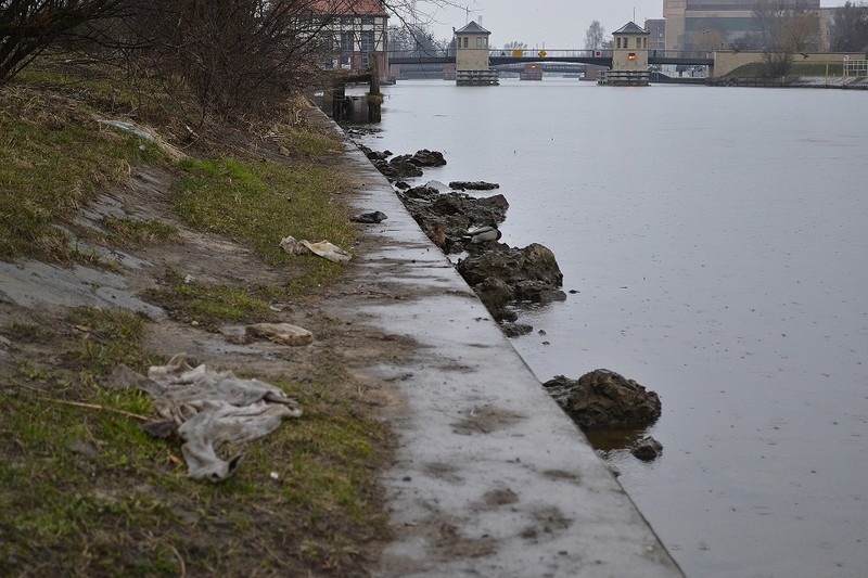 Elbląg, Na brzegach rzeki Elbląg nie brakuje śmieci