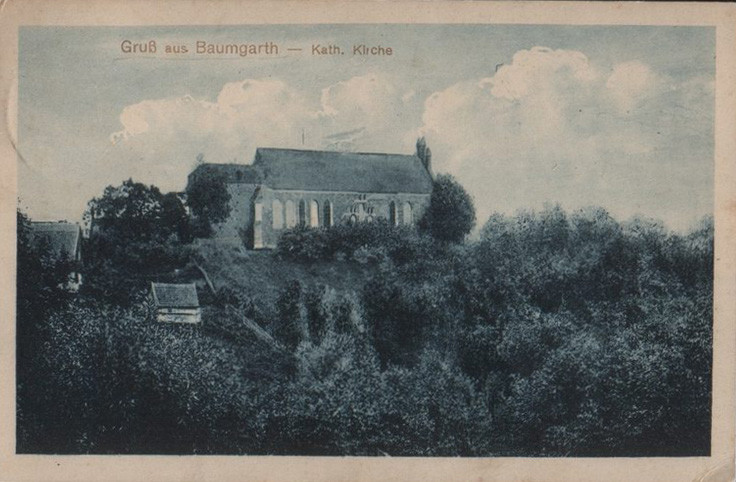 Elbląg, Przedwojenny widok na kościół w Bągarcie