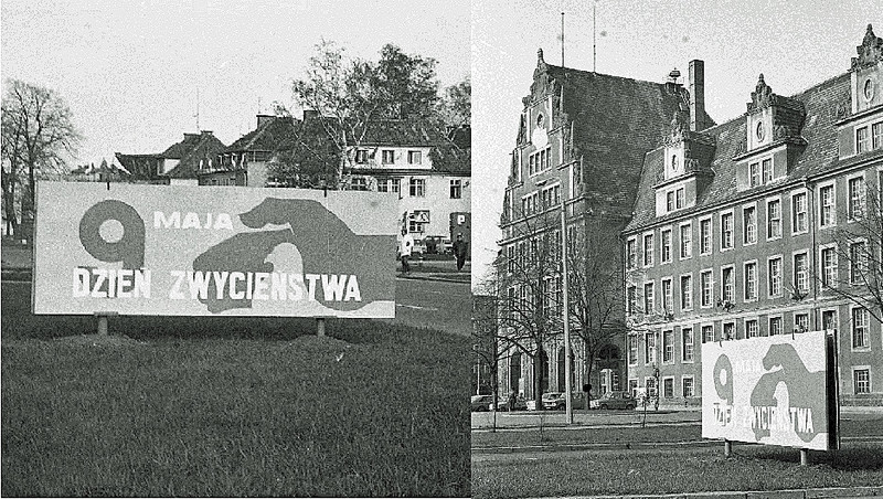 Elbląg, Propagandowy transparent z błędem