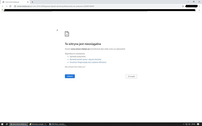 Elbląg, Rano strona Agencji nie działała, działał tylko bezpośredni link do formularza Elbląg, Rano strona Agencji nie działała, działał tylko bezpośredni link do formularza