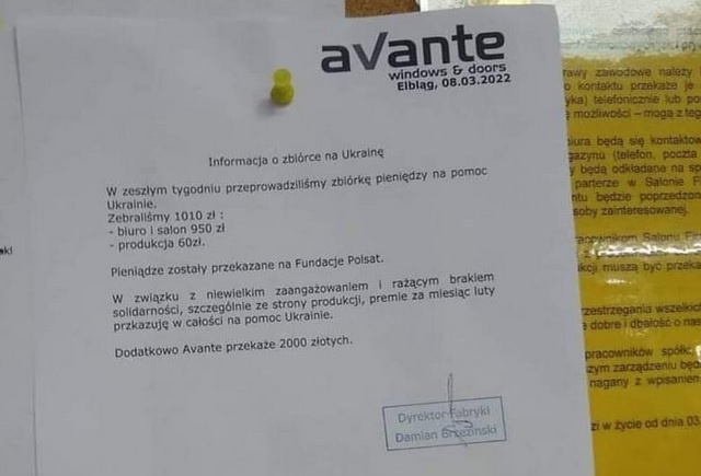 Elbląg, „Szef zabrał nam premie i przekazał na zbiórkę” Elbląg, „Szef zabrał nam premie i przekazał na zbiórkę”