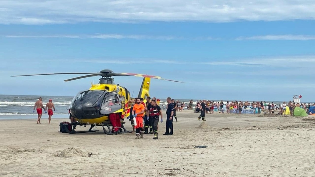 Elbląg, Dramat na plaży w Jantarze. Tonęło kilka osób jednocześnie  (aktualizacja)