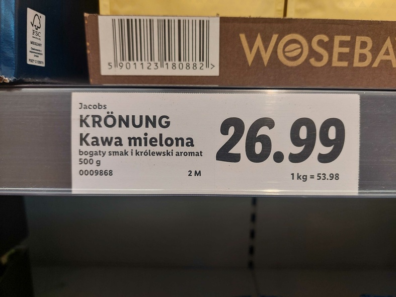 Elbląg, Kawy nie znaleźliśmy, ale cenę za nią już tak.