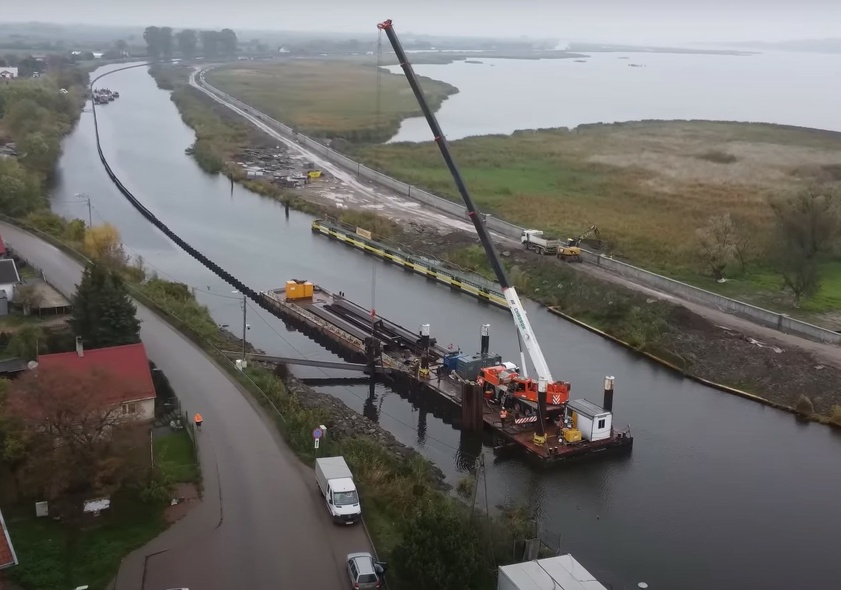 Elbląg, Pogrążanie grodzic na rzece Elbląg