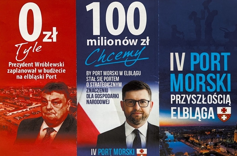 Elbląg, Strona główna ulotki komitetu społecznego powołanego przez PiS