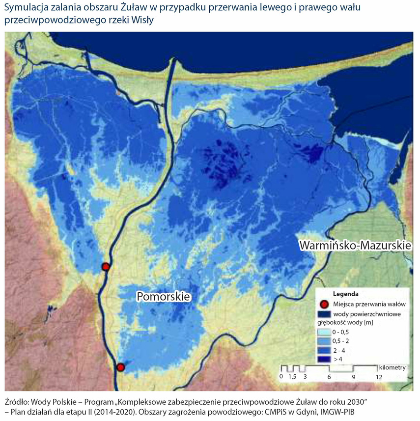 Elbląg, Symulacja powodzi na Żuławach, materiały NIK