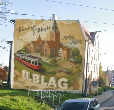 Elbląg, Tramwaje i murale