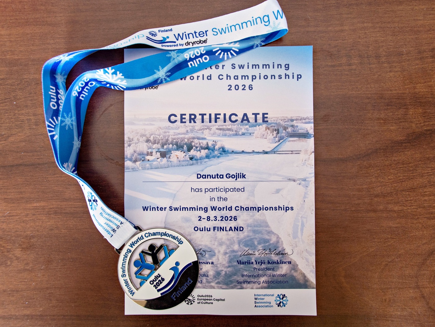 Elbląg, medal i dyplom za wicemistrzostwo świata