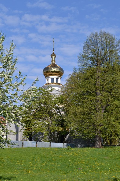 Elbląg, Widok na powstającą cerkiew od strony ul. Górnośląskiej Elbląg, Widok na powstającą cerkiew od strony ul. Górnośląskiej