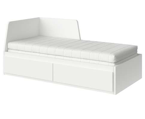 Elbląg Sprzedam łóżko z dwoma materacami firmy IKEA
Oparcie można zamontować z prawej lub lewej strony. 
Dwie bardzo