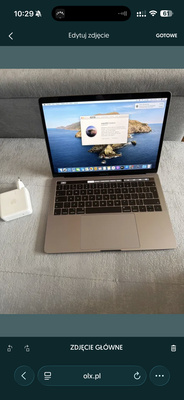 Elbląg MacBook Pro 2019 13 cali z ładowarką (bez kabla USB C)
Całkowicie sprawny
Intel core i5
8 GB ram
128ssd