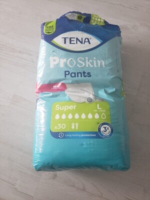 Elbląg Podkłady 90x60 1 opak 30 szt, pampersy Tena Proskin Slip rozm L na rzepy 10szt x 9 opak, wkładki Tena Super