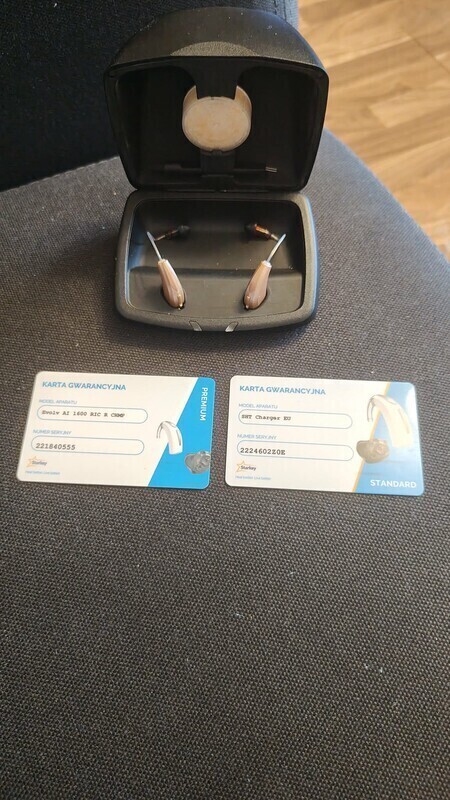 Elbląg Sprzedam aparat słuchowy firmy Starkey HEARING TECHNOLOGIS  model Evolv AI 1600 RIC R  CHMP numer seryjny
