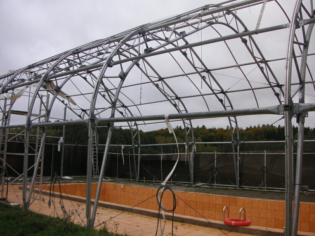 Elbląg Sprzedam konstrukcję ze stali nierdzewnej o wymiarach 24,5m x 12.5m x 7.5m. Cena do uzgodnienia