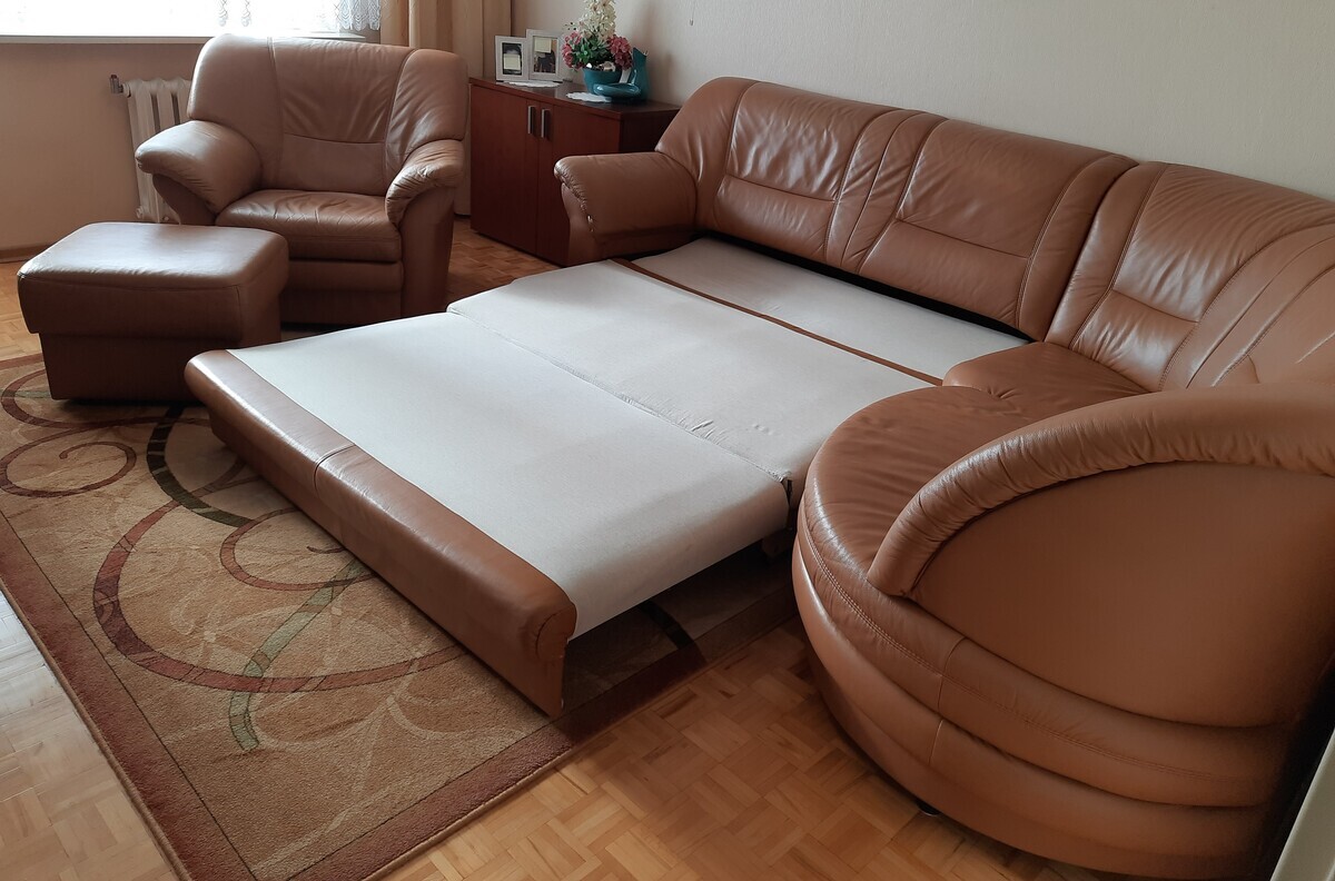 Elbląg Komplet wypoczynkowy z funkcją spania, skóra naturalna ETAP-SOFA
Sprzedam używany komplet wypoczynkowy w