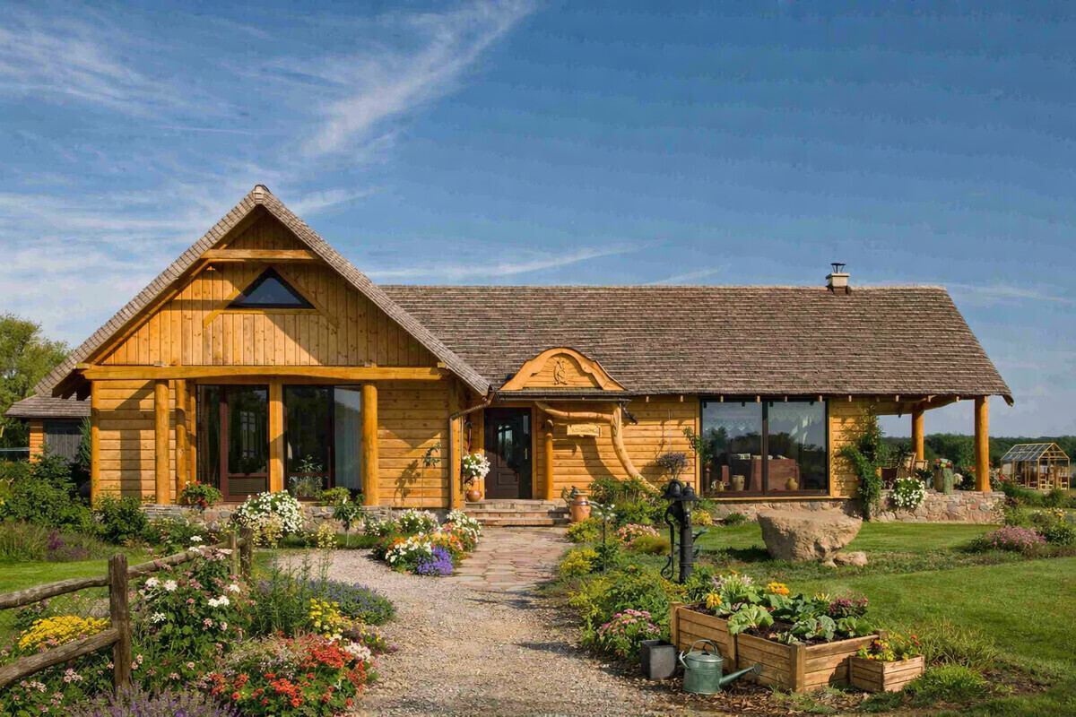 Elbląg DOM DREWNIANY JEDNORODZINNY ECOHOUSE IIIJesteśmy firmą zajmującą się produkcją domów drewnianych mieszkalnych