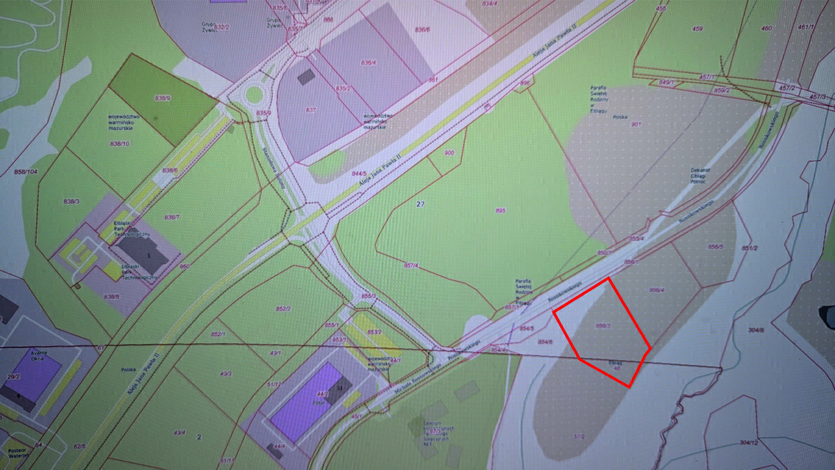 Elbląg Działka inwestycyjna, ul. Rosnowskiego, Elbląg