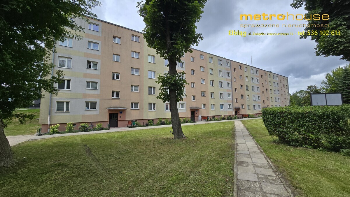 Elbląg 🌇 Na sprzedaż 2-pokojowe mieszkanie 42,71 m&sup2; Elbląg, ul. Bażyńskiego 1 &ndash; 4.piętro, zadbany