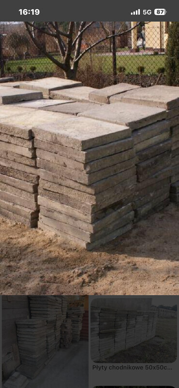 Elbląg Odkupię płyty betonowe (chodnikowe) mogą być stare byle całe. Małe lub duże jak masz na zbyciu daj znać.