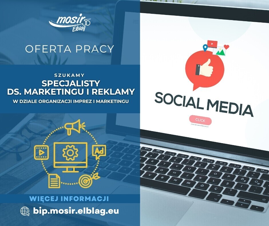 Elbląg Miejski Ośrodek Sportu i Rekreacji w Elblągu  poszukuje kandydata na stanowisko:  specjalista ds.