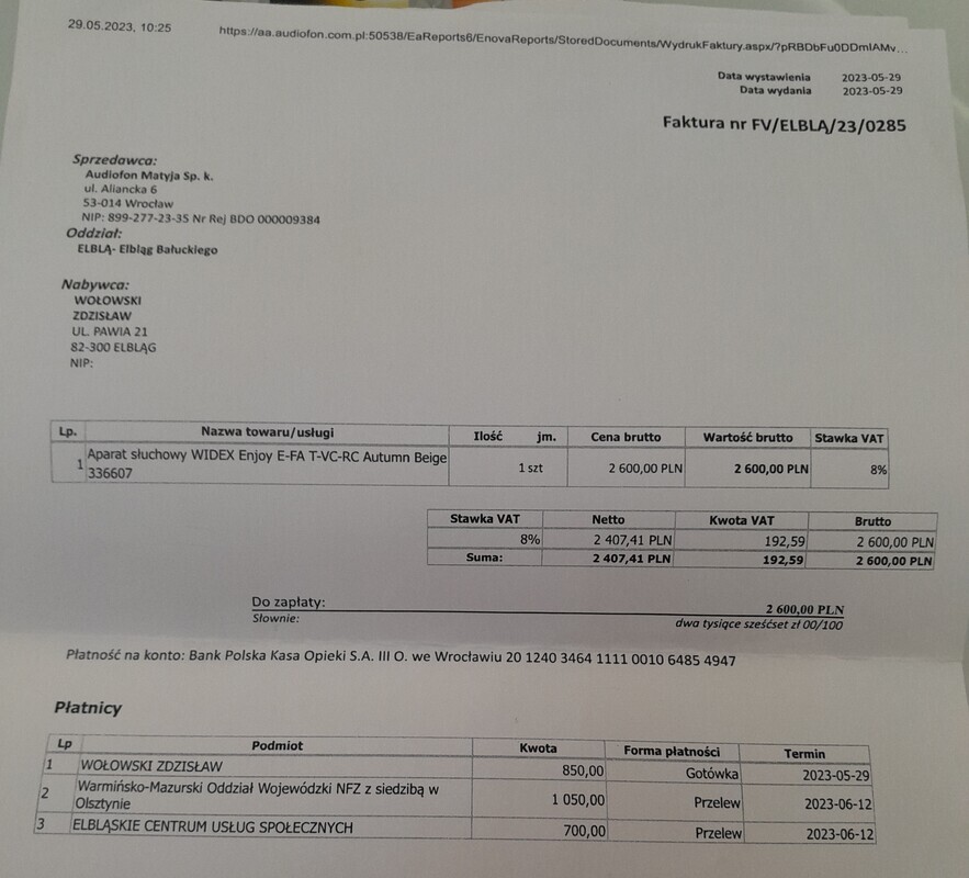 Elbląg Sprzedam aparat słuchowy model uniwersalny
Stan bdb w pełni sprawny kupiony za 2500
Odsprzedam za symboliczną