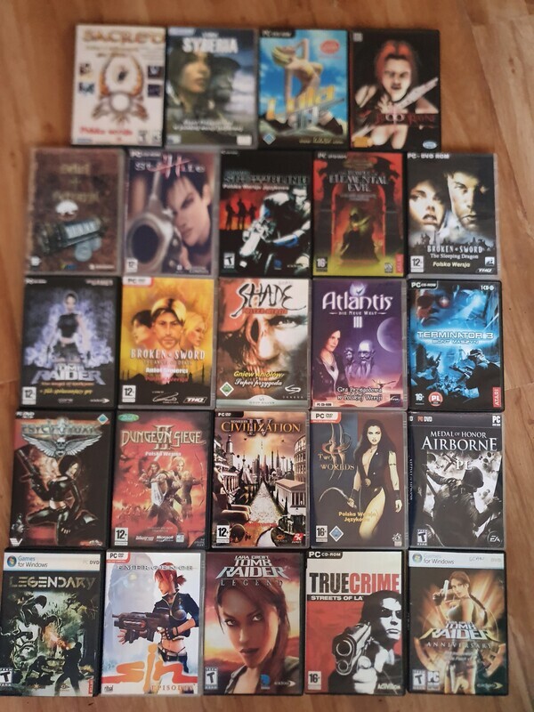 Elbląg Sprzedam gry na PC takie  jak na zdjęciu za 100zł 48 sztuk