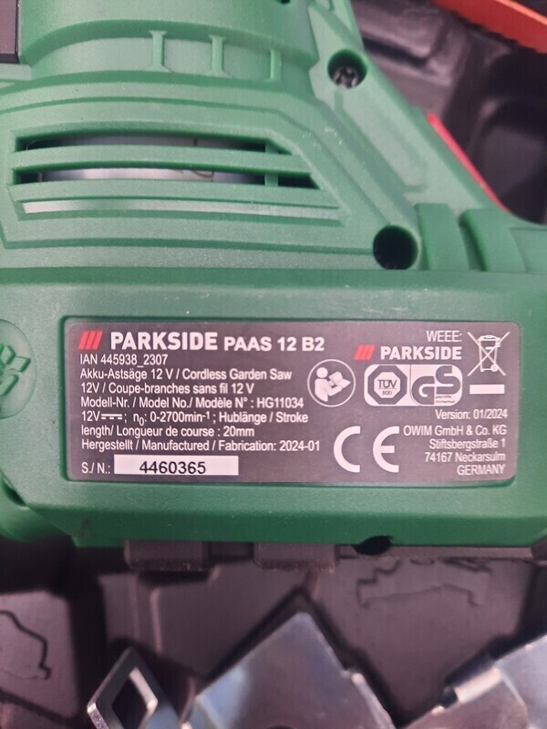 Elbląg Parkside pila do cięcia drewna i gałęzi. Nowa, bez akumulatora i ładowarki.70.Nietrafiony prezent