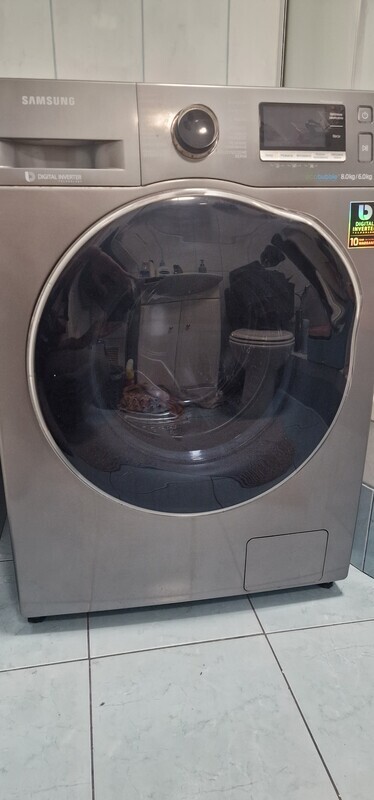 Elbląg Na sprzedaż pralko-suszarka Samsung WD80J6410AX Crystal Gloss (2017). 
Wymiary (GxSxW) [cm]: 60 x 60 x 85
W