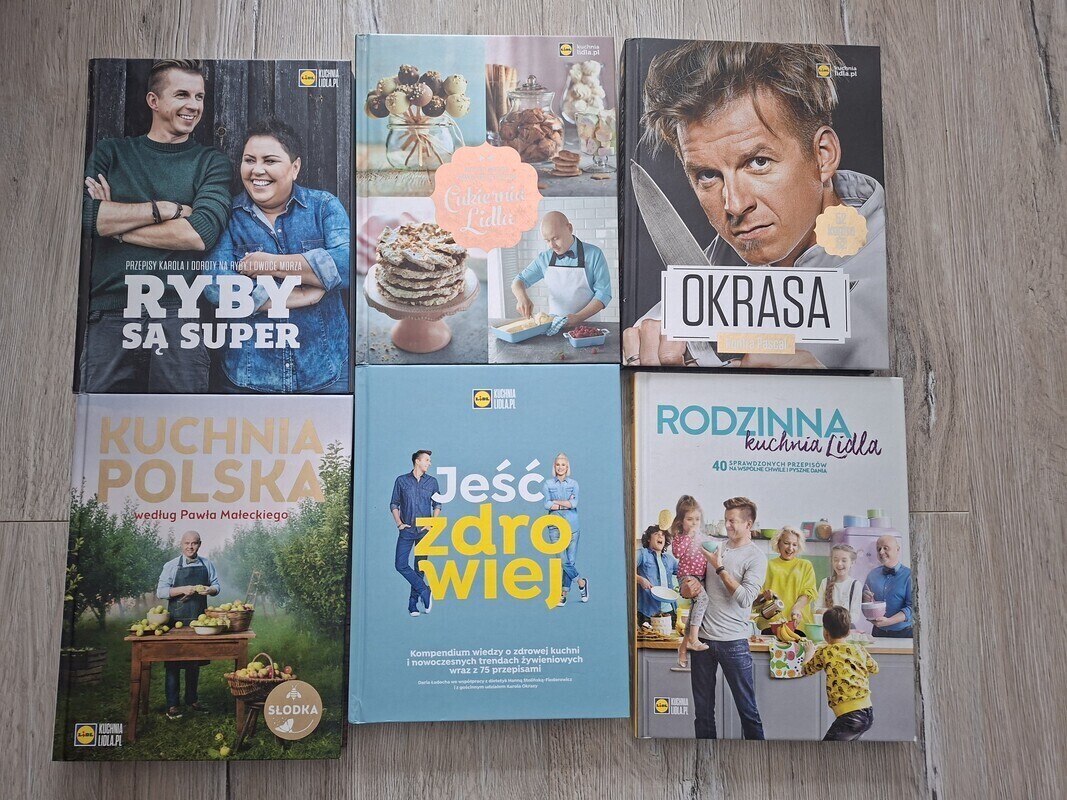 Elbląg Książki kucharskie. Jak nowe.
Dania mięsne, ryby, ciasta, ciasteczka, torty.
Polecam.
Cena 50 zł za 6 szt. ,