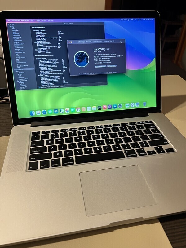 Elbląg Sprzedam MacBooka Pro 15,4”
Model A1398
Procesor Intel i7 cztery rdzenie
Pamięć RAM 8GB
Szybki dysk