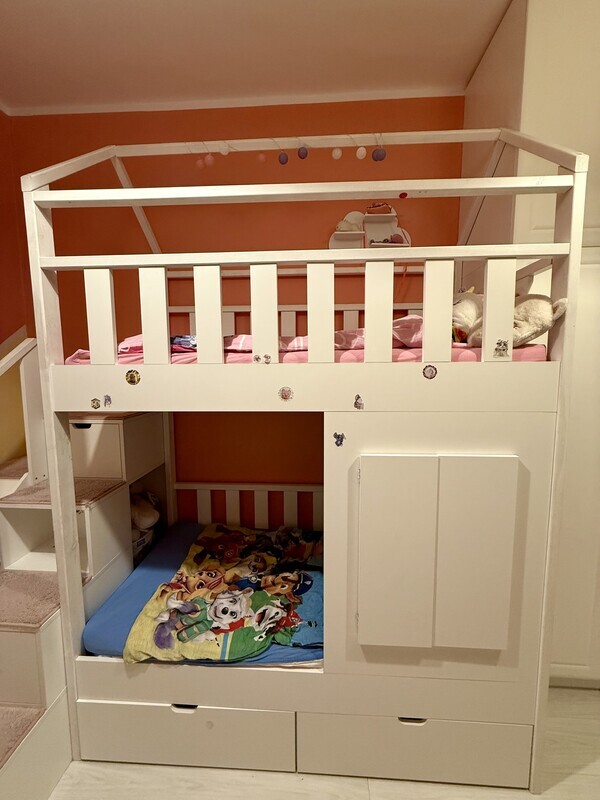 Elbląg Mam do zaoferowania solidne łóżeczko piętrowe pod materace 160&times;80 cm, wykonane na zamówienie przez