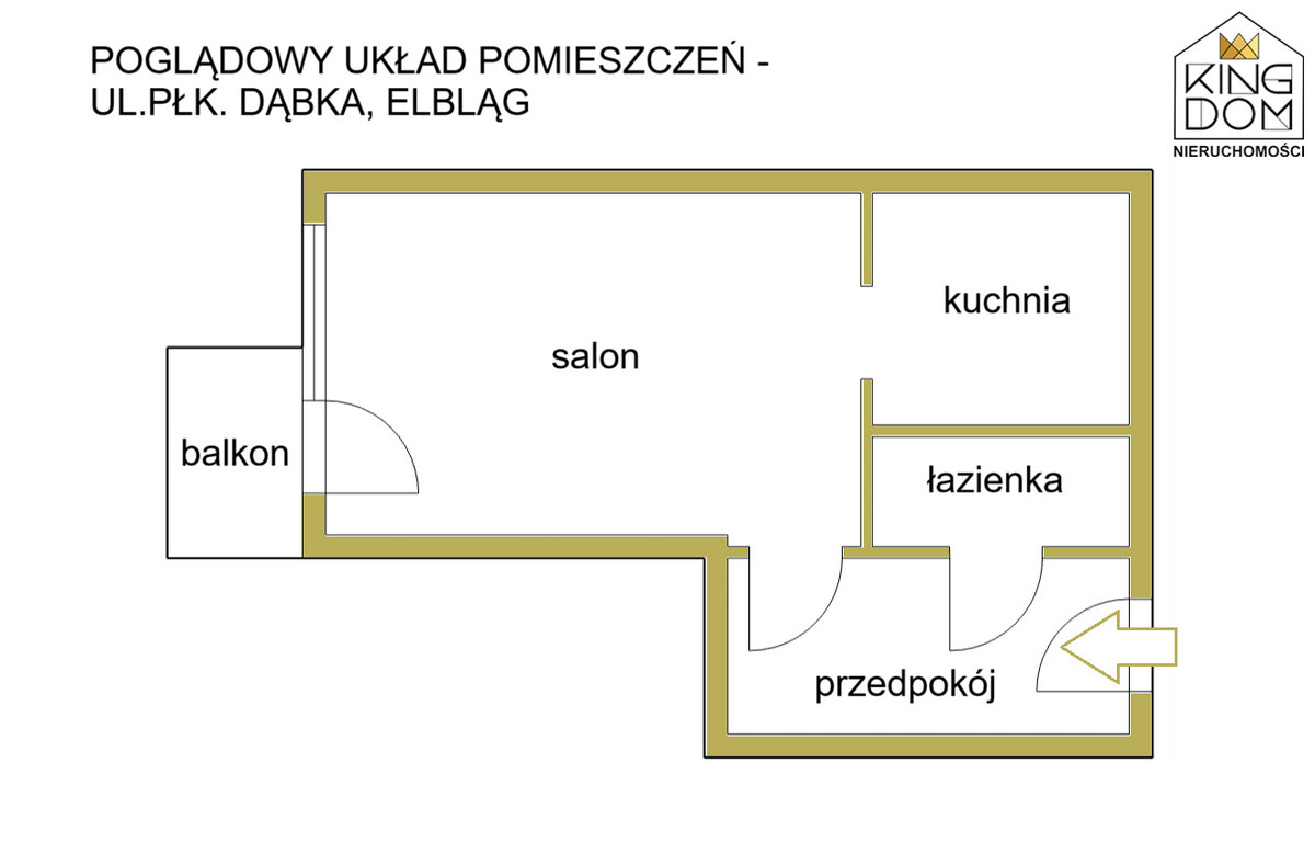 Elbląg 👑🏠 KINGDOM 🏠👑NIERUCHOMOŚCI BLISKO CIEBIE USTAWNA KAWALERKA Z